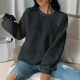 Fongt Wish Autumn And Winter Burst Round Neck Solid Color Fashion Long-Sleeved Lady's Clothing