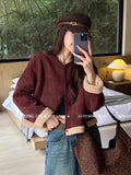 Fur One Lamb Coat Female 2024 Autumn Winter New Short Short Fashion Casual Suede Top-Outfit