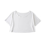 Trend Women's Wear Summer New Round-Neck Half-Sleeved T-Shirt Style Short Navel Blouse-Outfit