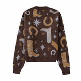 Fongt Women's Round-Necked Knitted Sweater 221279
