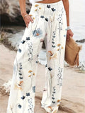 Fongt Spring And Summer New Four Seasons Of Leisure Wide Leg Trousers Print Burst Loose Trousers Women