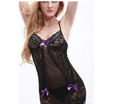 Women's Sexy Slimming Black Lace Home Pajamas Sex