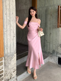 Fongt Xixi 2025 Summer Dress New Temperament Shoulder Sling Dress High-End Long Dress Women 88256