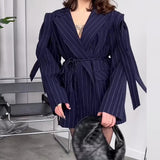 Fongt Autumn New Solid Color Big Collar Loose Collar Belt Short Suit Jacket