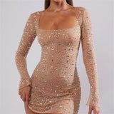 Fongt Women's New Dress Bodybony Dress Squins