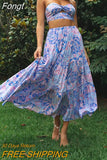 Off The Shoulder Long Dress Two Pieces Sets Women Summer Sexy Sundress Beach Bohemian Floral Holidy Maxi Dresses
