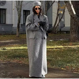 Fongt Women's Explosive Buttons Long Hair Coat