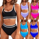 2025 New Sexy Swimsuit Female Bikini Split Color Multicolor