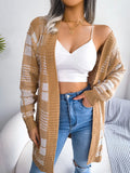Fongt Wind Autumn And Winter Lattice With Lantern Sleeve Casual Cardigan Sweater Coat Women's Clothing