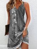 Fongt Summer Wish Casual Wind A-Shaped Dress Sleeveless Vest V-Neck Dress Woman