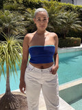 Women Summer Knitted Tube Tops Off Shoulder Strapless Back Criss-cross Tie-Up Sleeveless Vest Slim Tank Bustiers Y2K-Outfit