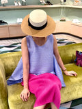 Fongt Folded Women's Summer Solid Color Top Sleeker-Less Collar Fashion Loose Daily Simple Wear Commuting Vest