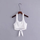 Women Crop Top Solid bandage Embroidery Tops Cropped Ladies Spaghetti Strap Elastic Shirt New Summer Vest