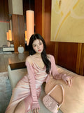Fongt Xixi 2025 Spring And Summer New High Waisted Shang Noodle Sling Dress High-End Long Dress Women 88169