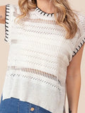 Fongt Short Beach Women's Hollow Knitting Line Bikini Hoodie