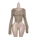 Fongt Autumn 2024 New Temperamental And Casual Body Repair Tuxedo Long-Sleeved Top