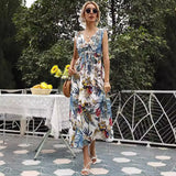 Women's Wear Station Summer New Print Sexy V Collar Sleeveless Dress-Outfit