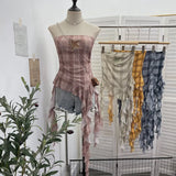 Fongt Shooting V Tie With Retro 2025 New Hottie Sexy Lace Splicing Pu Leather Hollow Shirt Top 6108