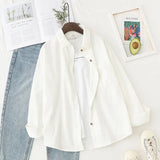 Women Blouses Shirts Tunic Womens Tops And Blouses 2021 Womenswear Long Sleeve Clothing Button Up Down Loose White