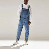 Fongt New Summer Street Trendy Solid-Colored Strap Trousers With One-Body High-Rise Men's