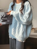 Pullovers Fashion Loose Knit Thick Soft Winter Women's Sweater Casual Long Sleeve Academic Style Gentle Women's