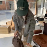 Fongt New Fashion High Collar Pit Strip Soft Waxy Long Sleeve Thick Line Knit Cardigan Female Add Thick Loose Sweater Coat Female-Outfit