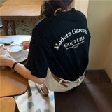 Fongt Schoolgirl Short-Sleeved Jacket Summer 2024 New Korean Edition Loose Versatile Letter Half-Sleeve