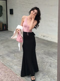 Fongt Xixi 2025 Spring New Temperament Commuting Solid Color Slim Waist Half-Body Skirt With Crooked Pencil Skirt 85111