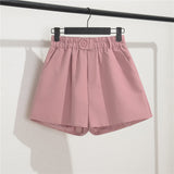 Fongt Suit Shorts Female Black Summer Thin 2024 New Loose High-Waist A-Line Casual Wide-Leg Pants-Outfit