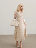 Fongt Lace Dress Women's Summer New Korean Style Temperament V-Neck Fashion Lace Dress