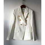 QUALITY New Fashion 2023 Star Style Designer Blazer Women's Gold Buttons Double Breasted Blazer Plus size