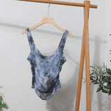 Hottie Tie Dye Irregular Sleeveless Small Sleeveless Sleeve Strip Back Strap Bow Strap Bow Blouse