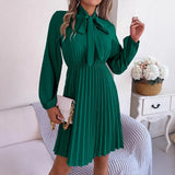 Wind Shooting 2025 Spring And Summer Temperament Tice With Long Sleeves Of A Hundred Folded Skirts Women's