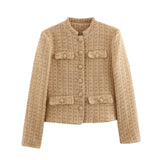 Fongt New Coarse-Woven Short-Coat Coat Coarse-Woven Mini-Skirt Set