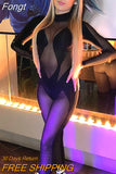 Mesh Patchwork See Through Jumpsuits Women Turtleneck Long Sleeve Slim Fit Pencil Pants One Piece Rompers 2023 Spring