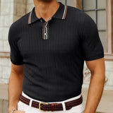Fongt Men's Summer Short Sleeve Men's Knits Ice Shuang Silk Weaving Business Polo