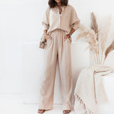 Fongt Women's New Trendy Loose Shirt Broad-Legged Fashion Suit Women's Two Sets