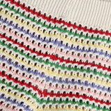 Women Color Stripes Knitted Shorts Casual Female Elastic Waist Clothes