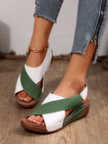 Fongt Sandals Women 2025 Summer New Pine Cake Thick Bottom With Skirt Casually Exposed Toe Beach