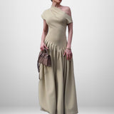 Fongt 2025 New Elegant Fashion Temperament Collar Slim Long Dress