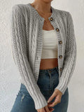 Fongt Autumn Sweater Women's Large Size Mahjong Collar Collar Cardigan Long-Sleeved Coat