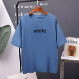 Lttter Printed Cotton T Shirts Women Summer Harajuku Basic Loose Tees for Girl Simple Oversized Female Tops
