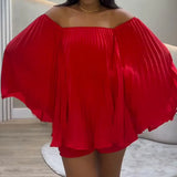 Fongt Summer New Women's Shoulder-To-Shouldered Small Shorts Half-Dress Temperament Fashion Set