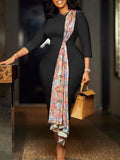 Fongt Plus-Size Women's 2025 Temperament OL Elegant Pencil Skirt Bag Hip Spliced African Dress