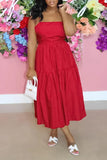 Ruffle Solid Color Maxi