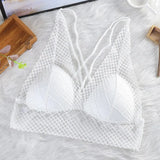 Bralette Sexy Bras For Women Hollow Out Lace Bra Crop Top Wireless Underwear Deep V Push Up Bra Sexy Lingerie