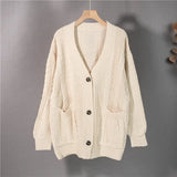 New 2021 Women's Autumn Winter Sweaters Elegant Cardigans Warm Oversized Knitwears Fashionable Lady Tops