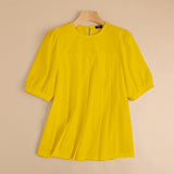 Tops 2022 VONDA Holiday Bohemian Women Casual Tops Casual Short Sleeve Pleated Ruffled Blouse Blusas