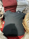 Women Front Buttons T-shirts 2023 Summer Fashion Ladies O Neck Short Sleeves Solid Color Tees Female Chic Tops-Outfit