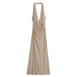 Fongt New Women's Fashion Repair Shell Decorative Hanging Neck Dress